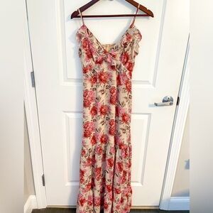 Aakaa floral ruffled maxi dress